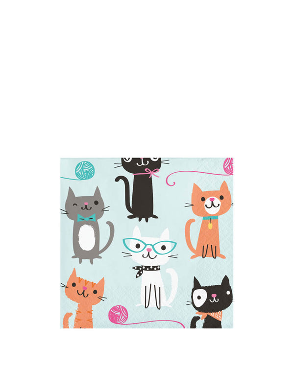 Purrfect Party Beverage Napkins Pack of 12