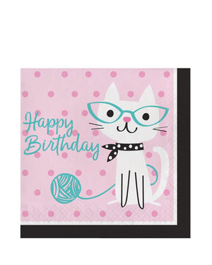 Purrfect Party Lunch Napkins Pack of 12
