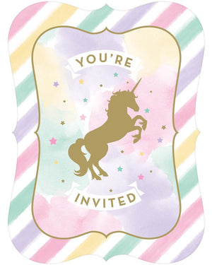 Unicorn Sparkle Invitations Pack of 8