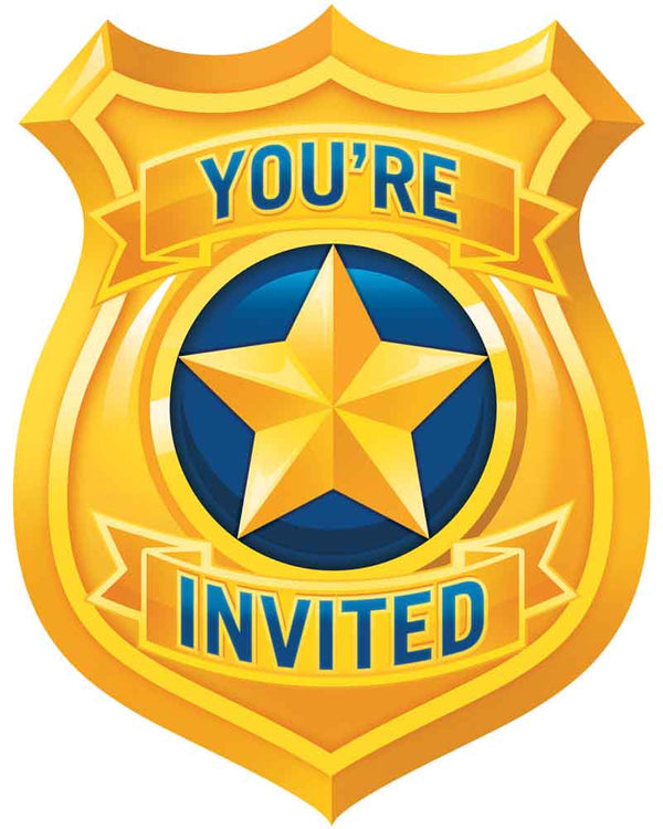 Police Party Invitations Pack of 8