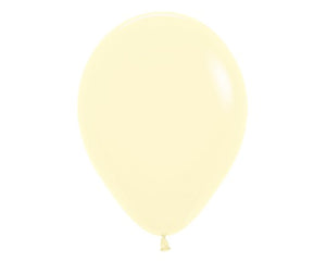 Sempertex 30cm Pastel Matte Yellow Latex Balloons 620, 25PK Pack of 25