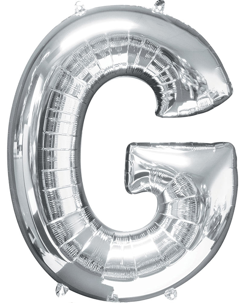 Silver 40cm Letter G Balloon