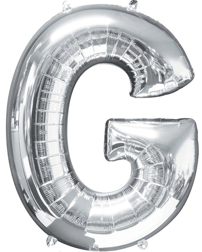 Silver 40cm Letter G Balloon