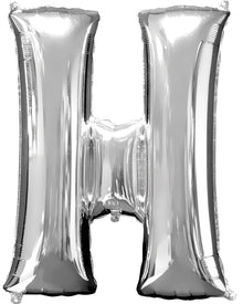 Silver 40cm Letter H Balloon