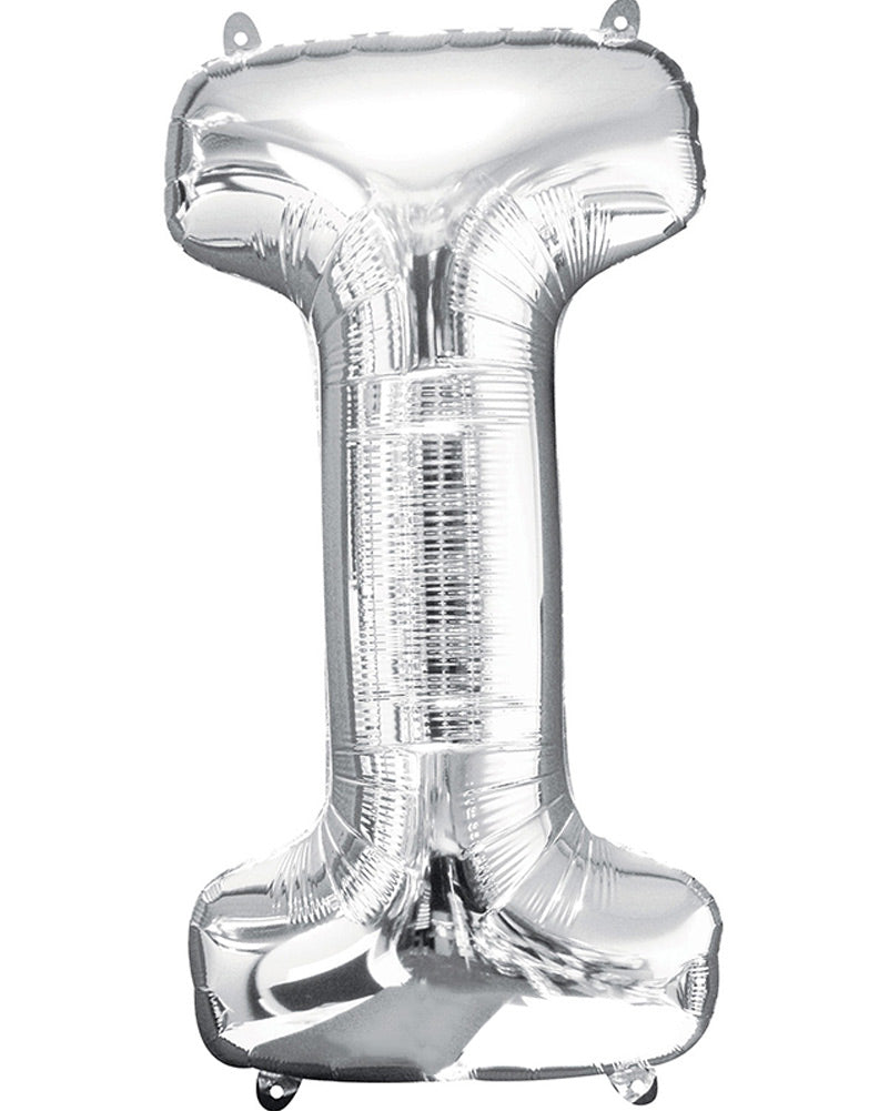 Silver 40cm Letter I Balloon