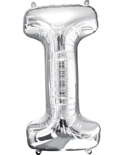 Silver 40cm Letter I Balloon
