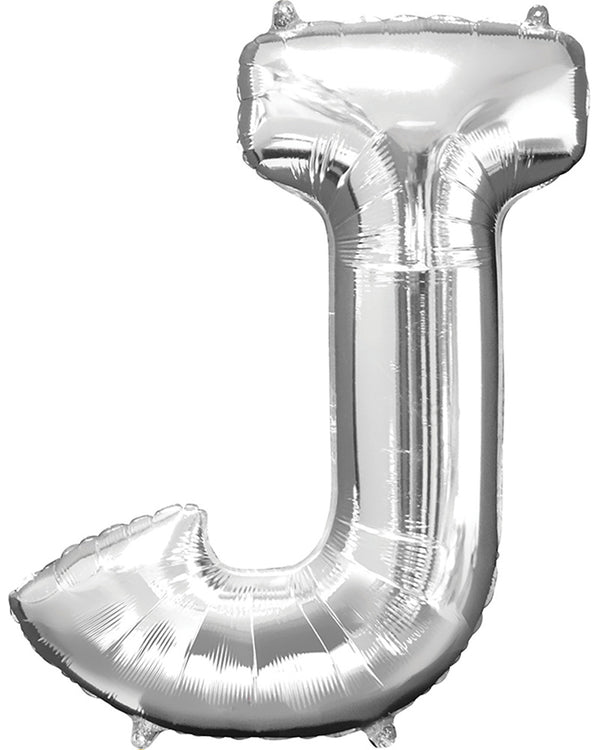 Silver 40cm Letter J Balloon