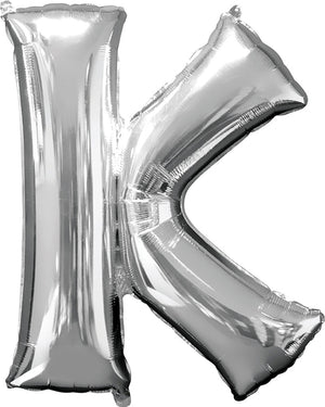 Silver 40cm Letter K Balloon