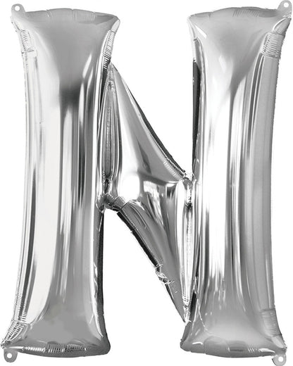 Silver 40cm Letter N Balloon