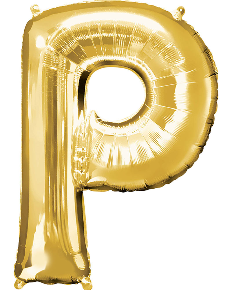Gold 40cm Letter P Balloon