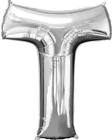 Silver 40cm Letter T Balloon