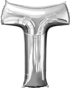 Silver 40cm Letter T Balloon