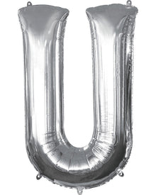 Silver 40cm Letter U Balloon