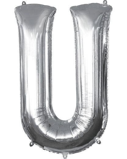 Silver 40cm Letter U Balloon