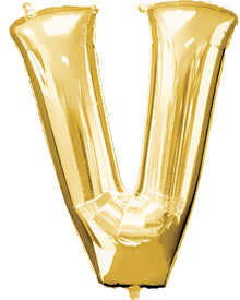 Gold 40cm Letter V Balloon