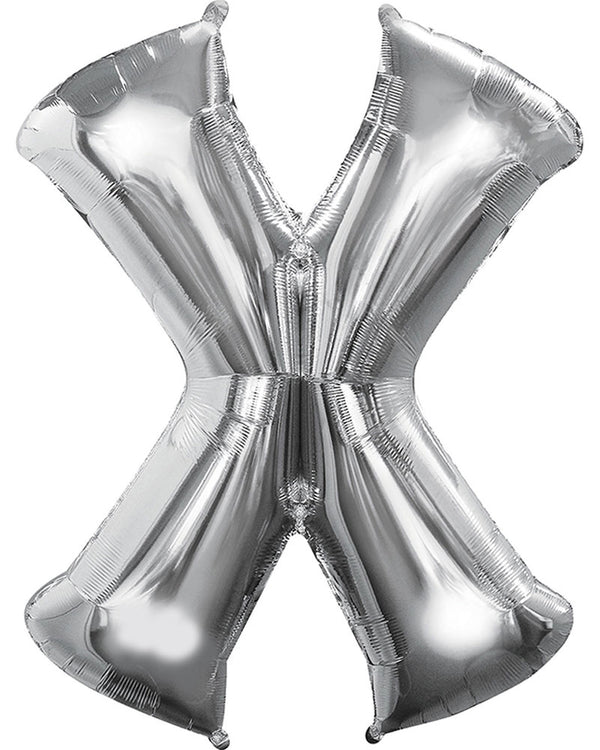 Silver 40cm Letter X Balloon