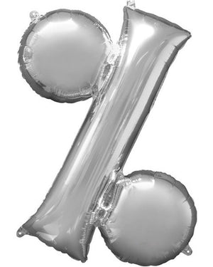Silver 40cm % Symbol Balloon