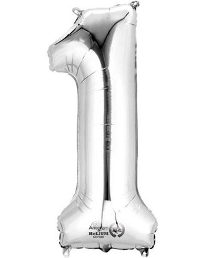 Silver 40cm Number 1 Balloon