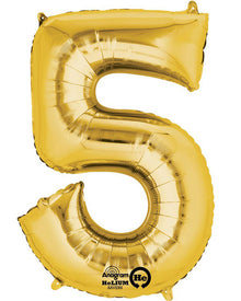 Gold 40cm Number 5 Balloons