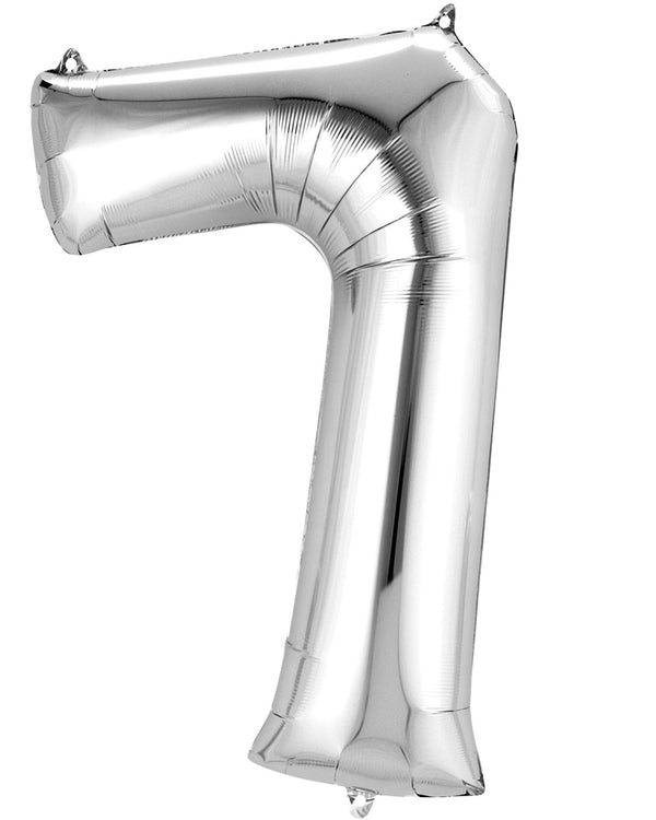 Silver 40cm Number 7 Balloon