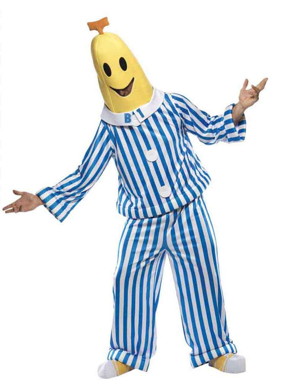 Image of man wearing Banana's in Pyjamas costume. 
