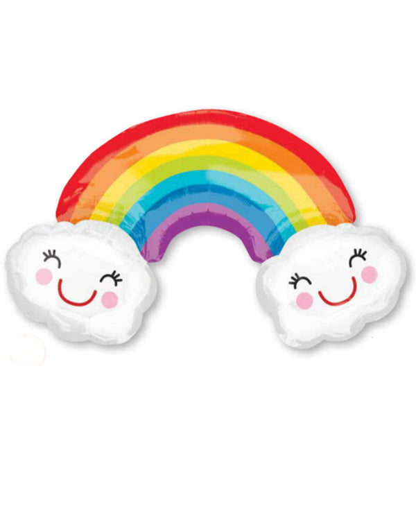 Rainbow with Clouds Supershape Balloon 93cm