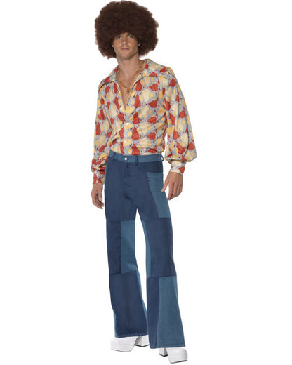 60s Patchwork Flared 1970s Mens Pants