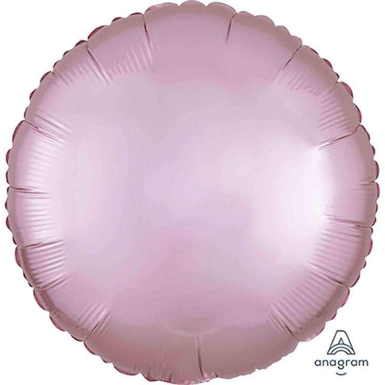 45cm Standard HX Satin Luxe Pastel Pink Circle Balloon