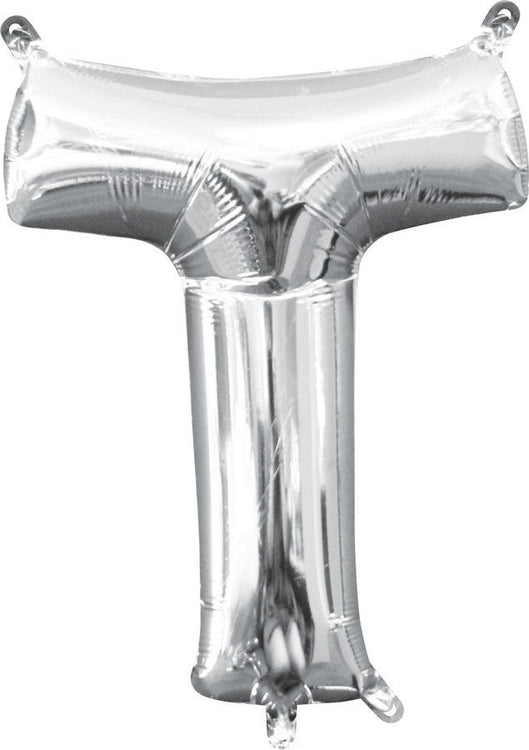 Silver 40cm Letter T Balloon