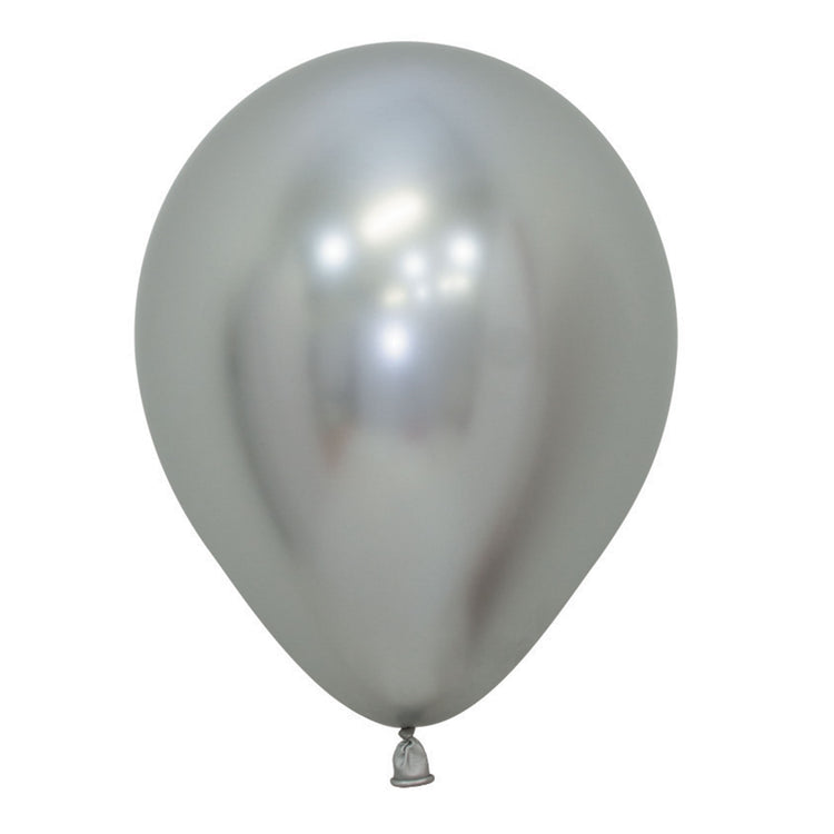 Sempertex 12cm Metallic Reflex Silver Latex Balloons 981 Pack of 50