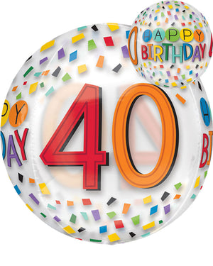 Happy 40th Birthday Rainbow Orbz Balloon