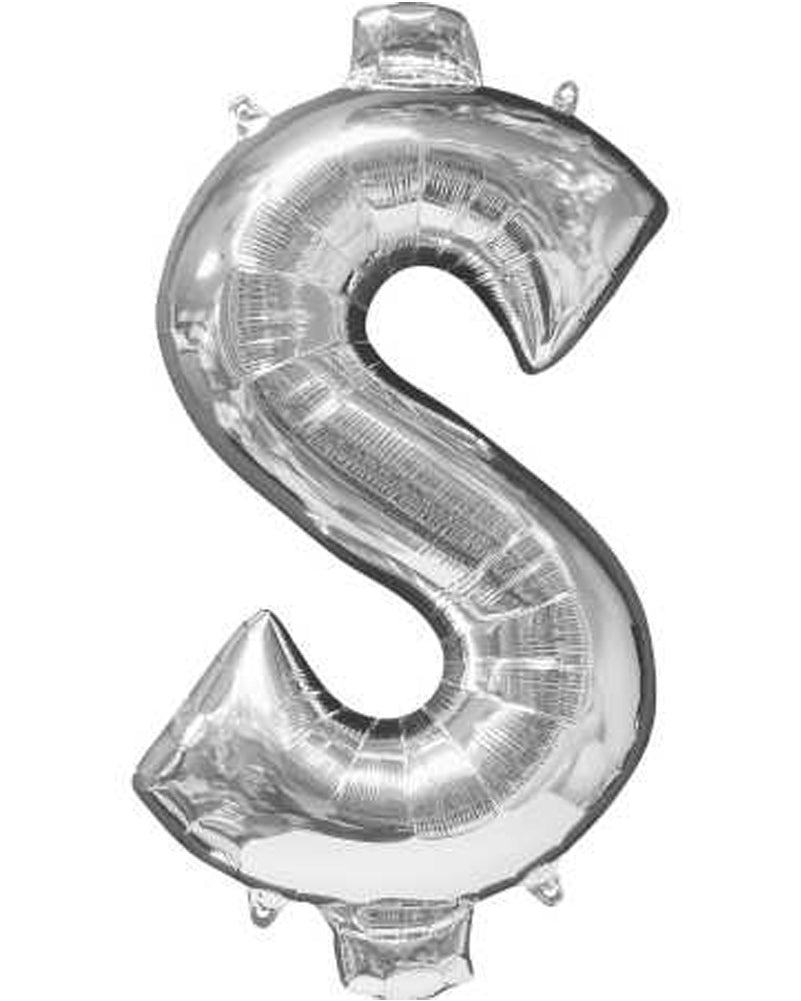 Silver 40cm $ Symbol Balloon