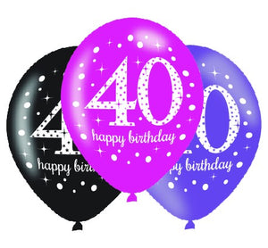 Pink Celebration 40 30cm Latex Balloons Pack of 6