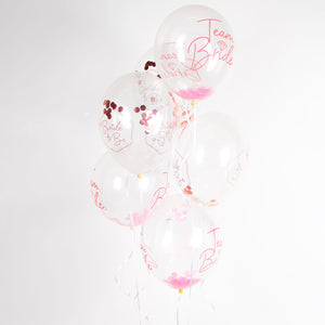 Team Bride 30cm Latex Balloons with Confetti Pack of 6