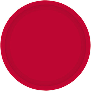 Christmas Paper Plates 17cm Round 20CT FSC - Apple Red - No Plastic Coating
