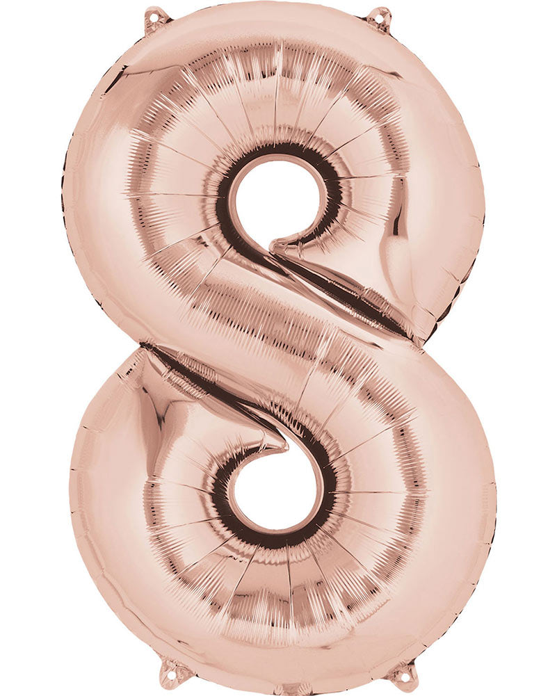 Rose Gold 83cm Number 8 Super Shape Balloon