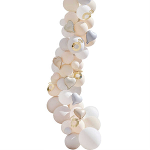 Engagement Cream Grey & Confetti Engagement Party Balloon Arch