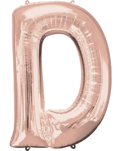 Rose Gold 83cm Letter D Super Shape Balloon