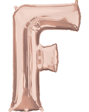 Rose Gold 83cm Letter F Super Shape Balloon