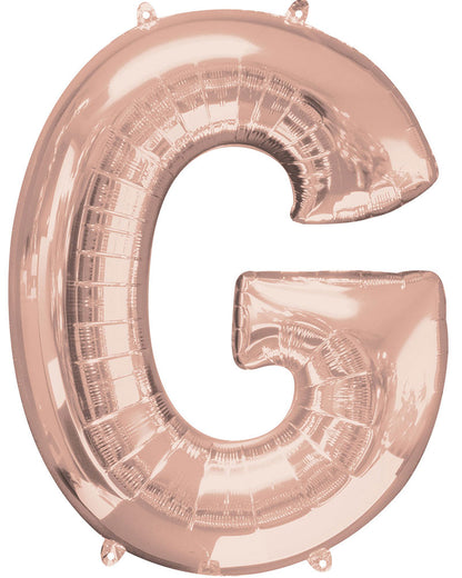 Rose Gold 83cm Letter G Super Shape Balloon