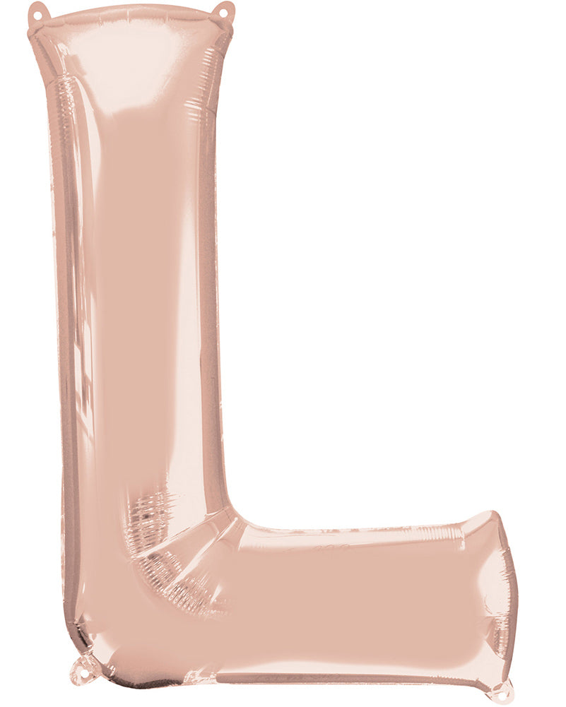 Rose Gold 83cm Letter L Super Shape Balloon