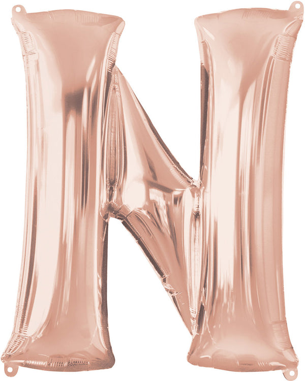 Rose Gold 83cm letter N Super Shape Balloon