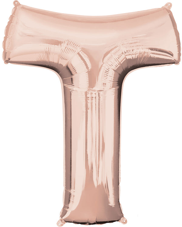 Rose Gold 83cm Letter T Super Shape Balloon