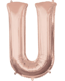 Rose Gold 83cm letter U Super Shape Balloon