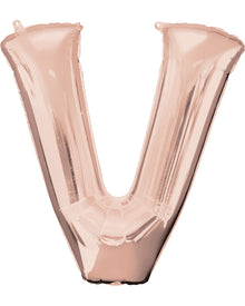 Rose Gold 83cm Letter V Super Shape Balloon