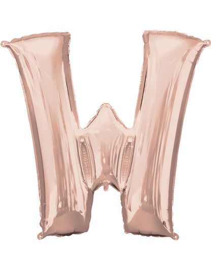 Rose Gold 83cm Letter W Super Shape Balloon