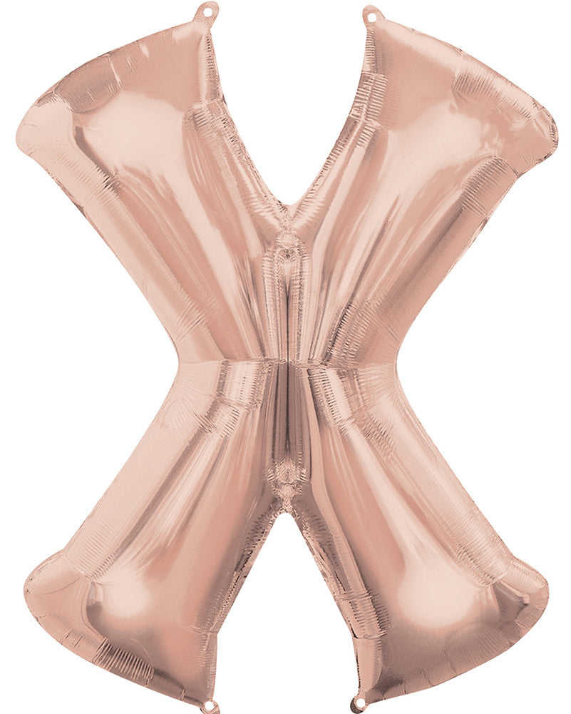 Rose Gold 83cm Letter X Super Shape Balloon