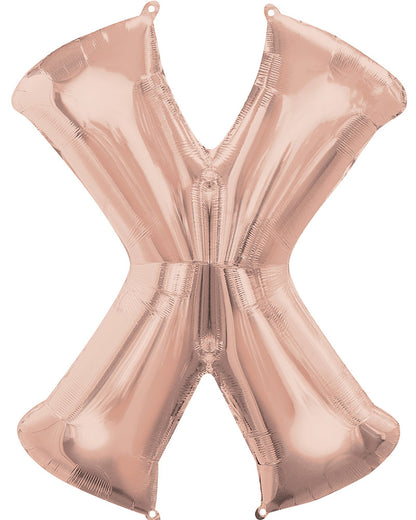 Rose Gold 83cm Letter X Super Shape Balloon
