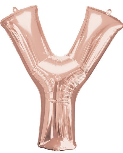Rose Gold 83cm Letter Y Super Shape Balloon