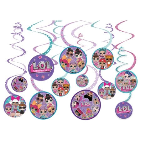 LOL Surprise Value Hanging Swirl Decorations Pack of 12